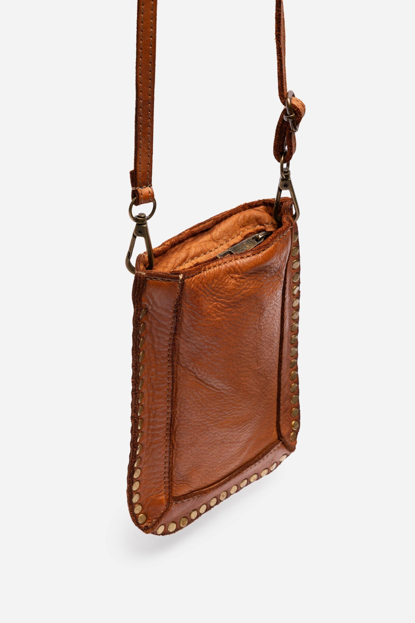 Johnny Was ITALIAN LEATHER STUDDED CELL PHONE CROSSBODY