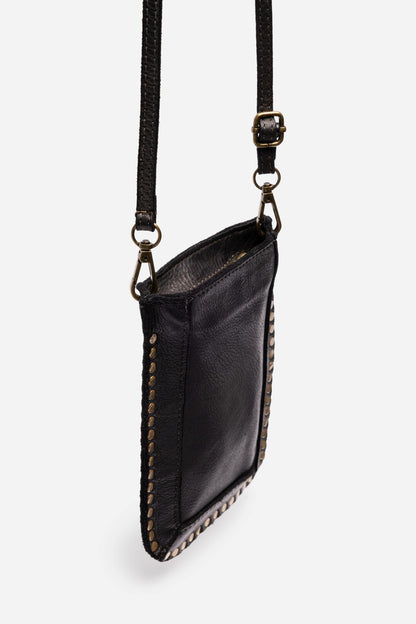 Johnny Was ITALIAN LEATHER STUDDED CELL PHONE CROSSBODY