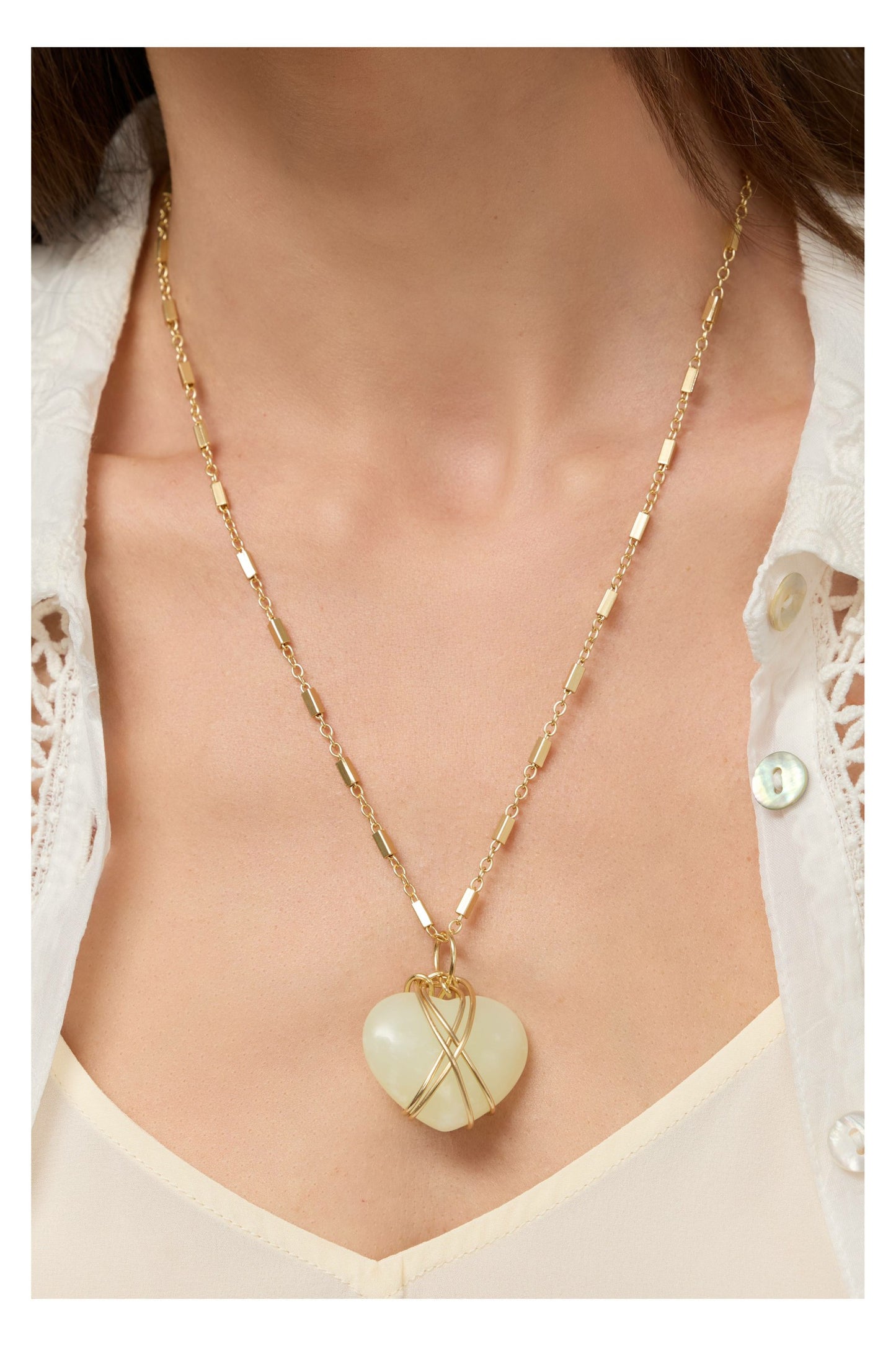 Johnny Was WIRE WRAPPED HEART PENDANT NECKLACE