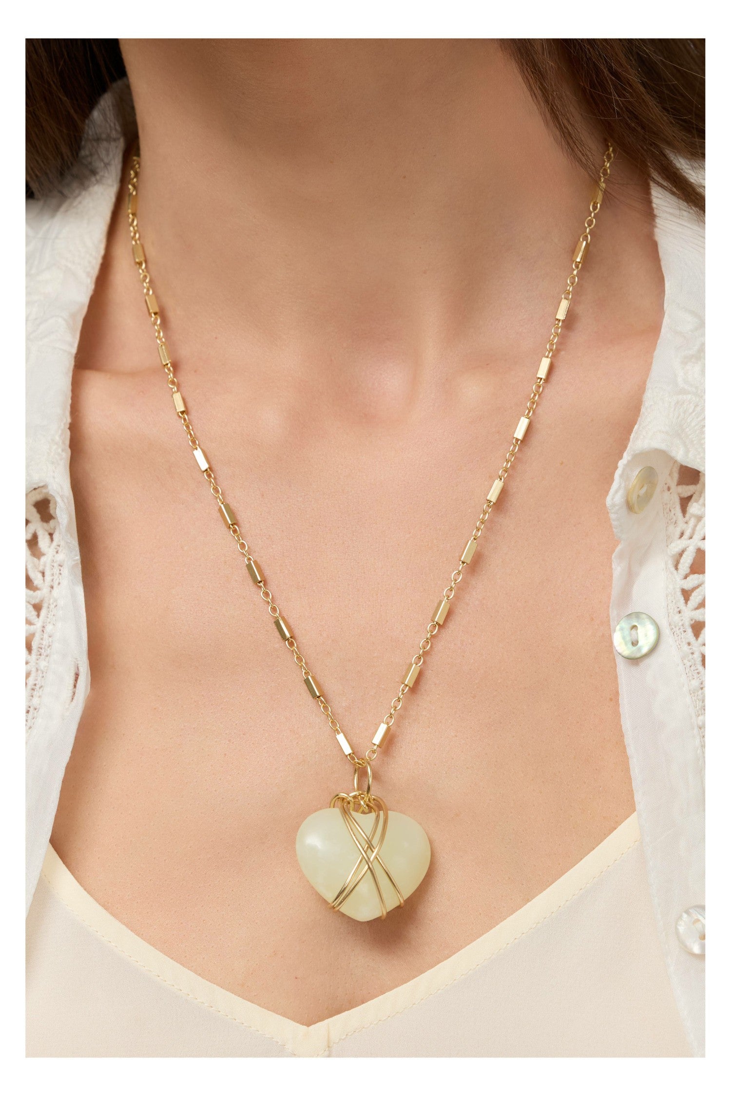 Johnny Was WIRE WRAPPED HEART PENDANT NECKLACE