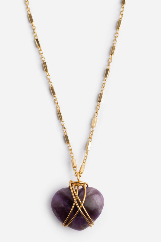 Johnny Was WIRE WRAPPED HEART PENDANT NECKLACE