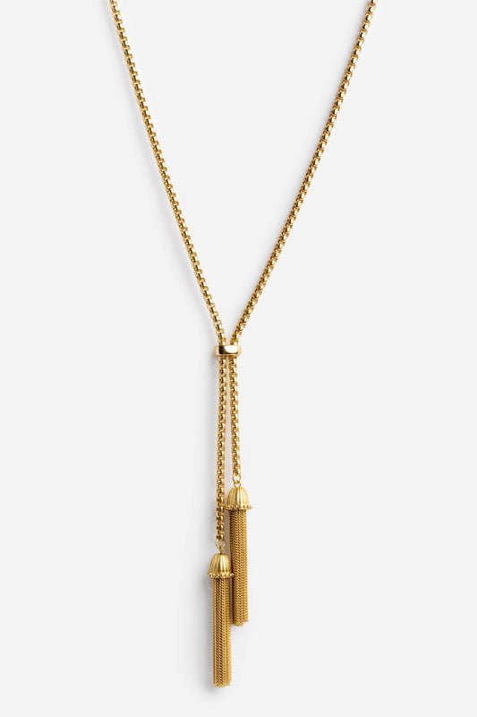 Johnny Was DOUBLE TASSEL CHAIN LARIAT