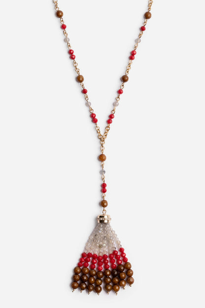 Johnny Was SEMIPRECIOUS BEADED NECKLACE WITH TASSEL