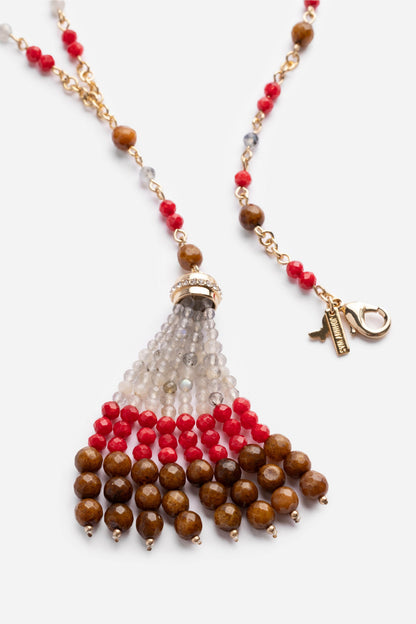 Johnny Was SEMIPRECIOUS BEADED NECKLACE WITH TASSEL