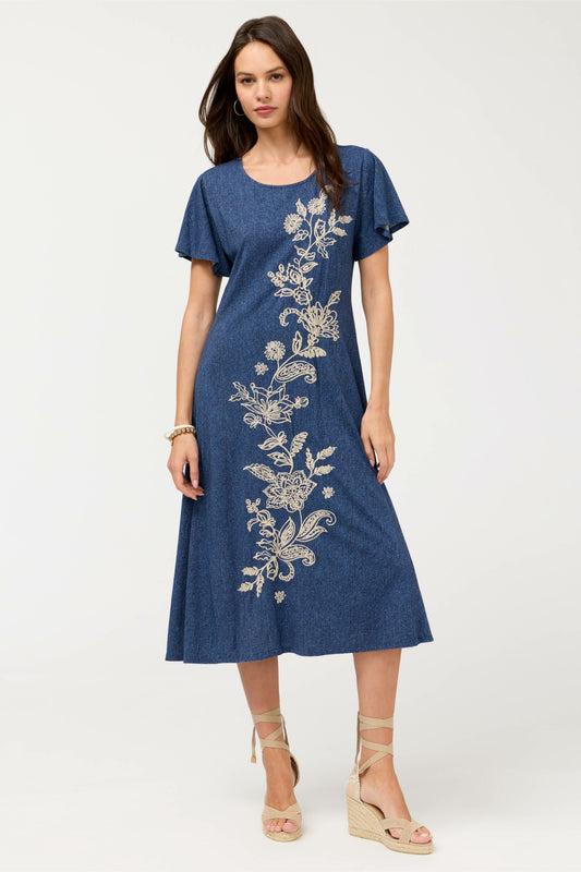 Johnny Was FLUTTER SLEEVE KNIT DRESS