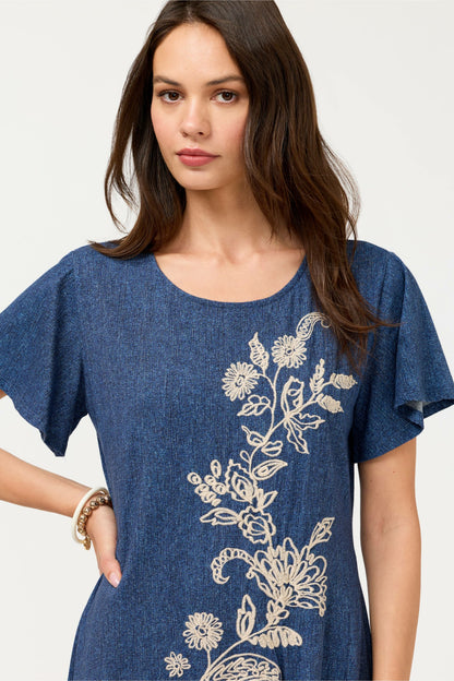 Johnny Was FLUTTER SLEEVE KNIT DRESS