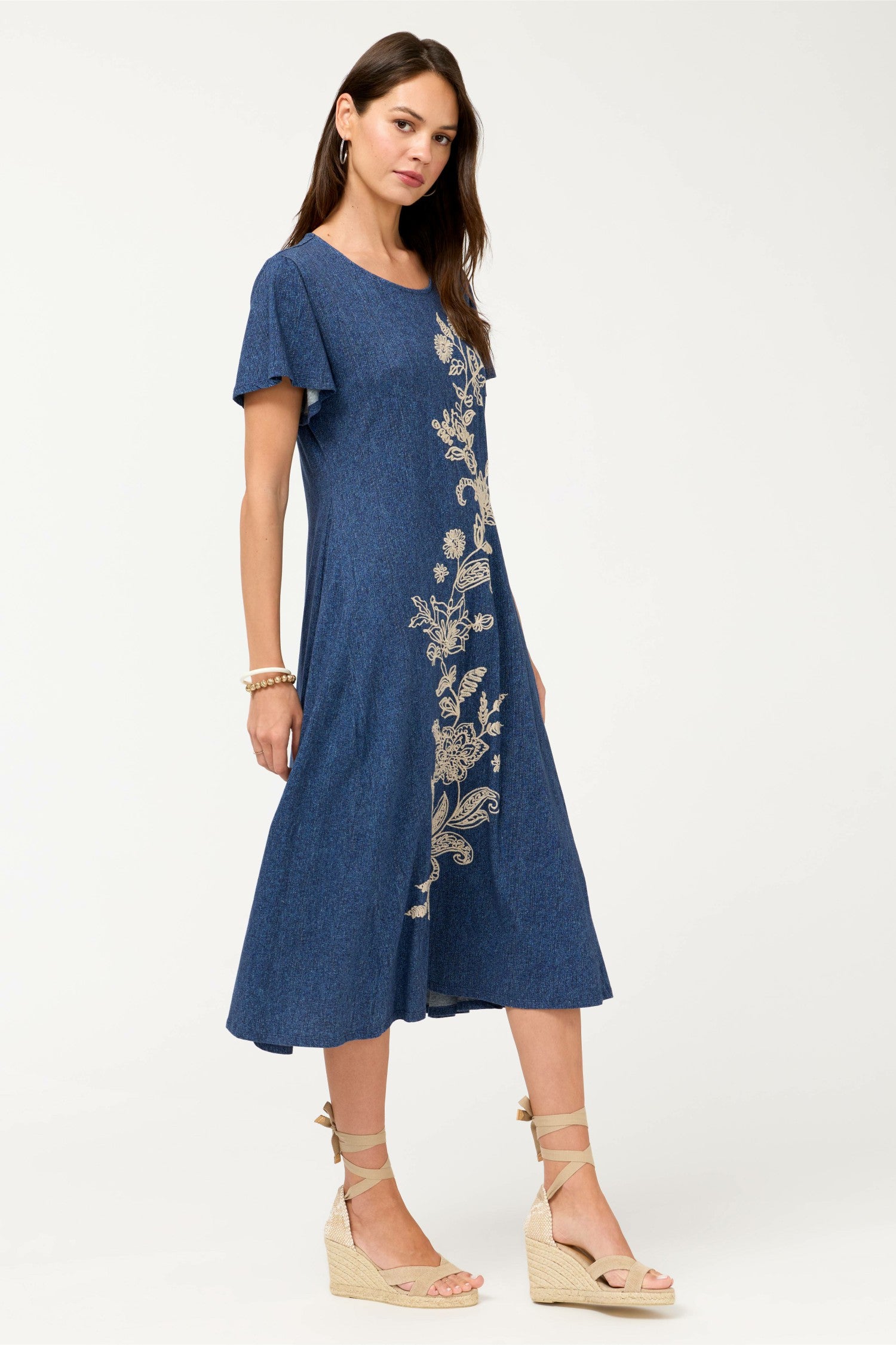 Johnny Was FLUTTER SLEEVE KNIT DRESS
