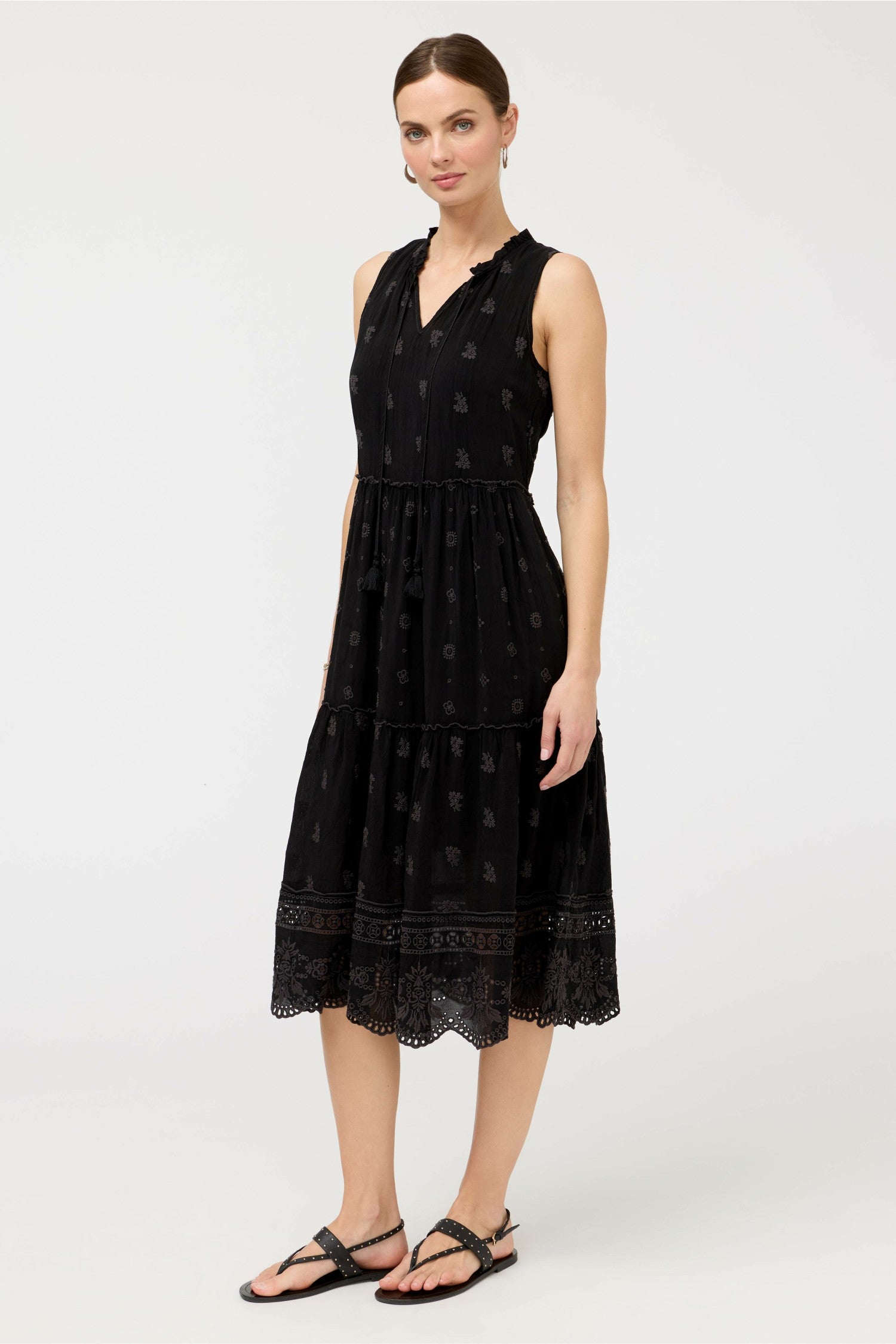 Johnny Was SUSILA MIDI TIERED DRESS