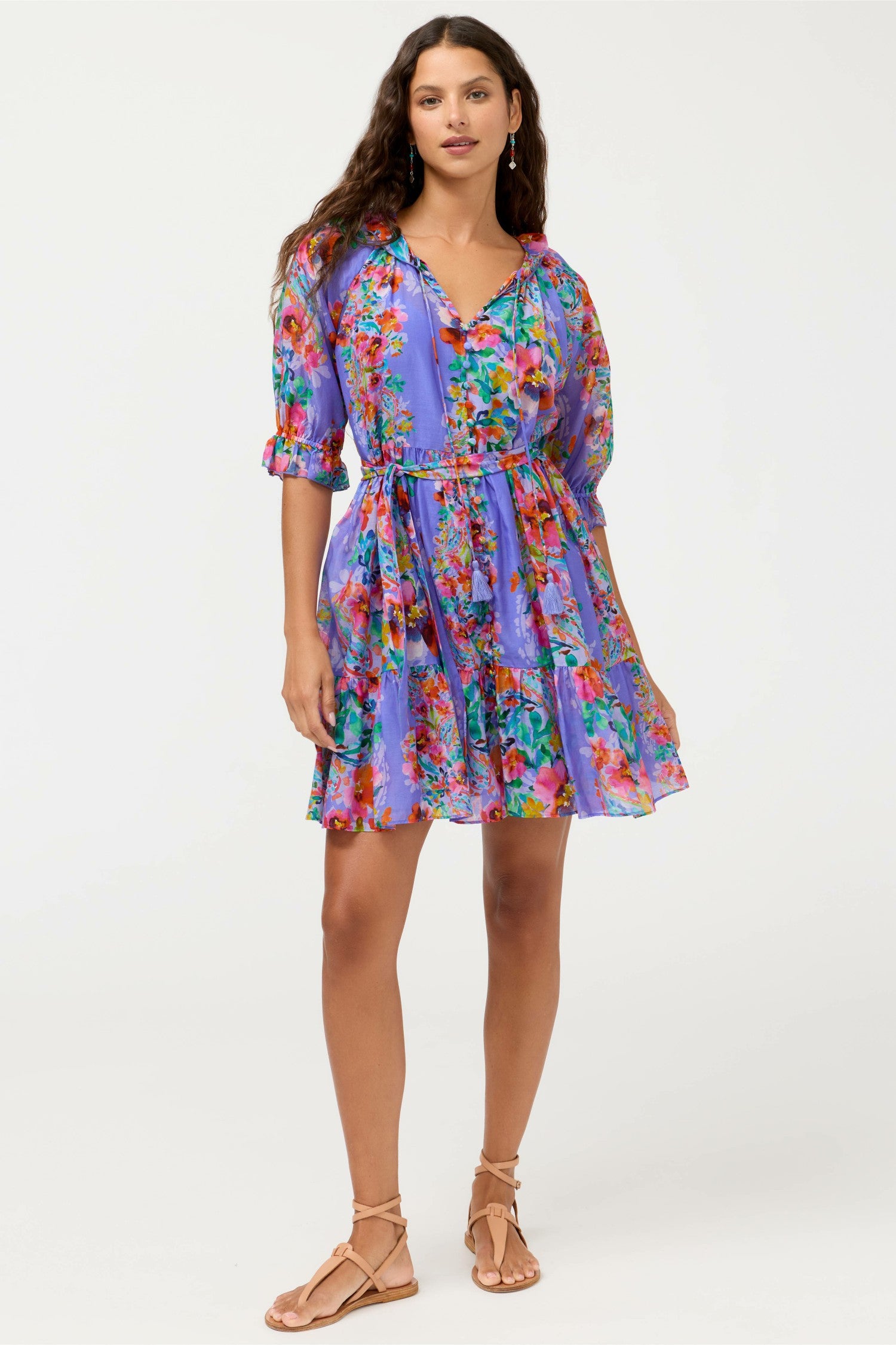 Johnny Was SUZY TIERED MINI DRESS