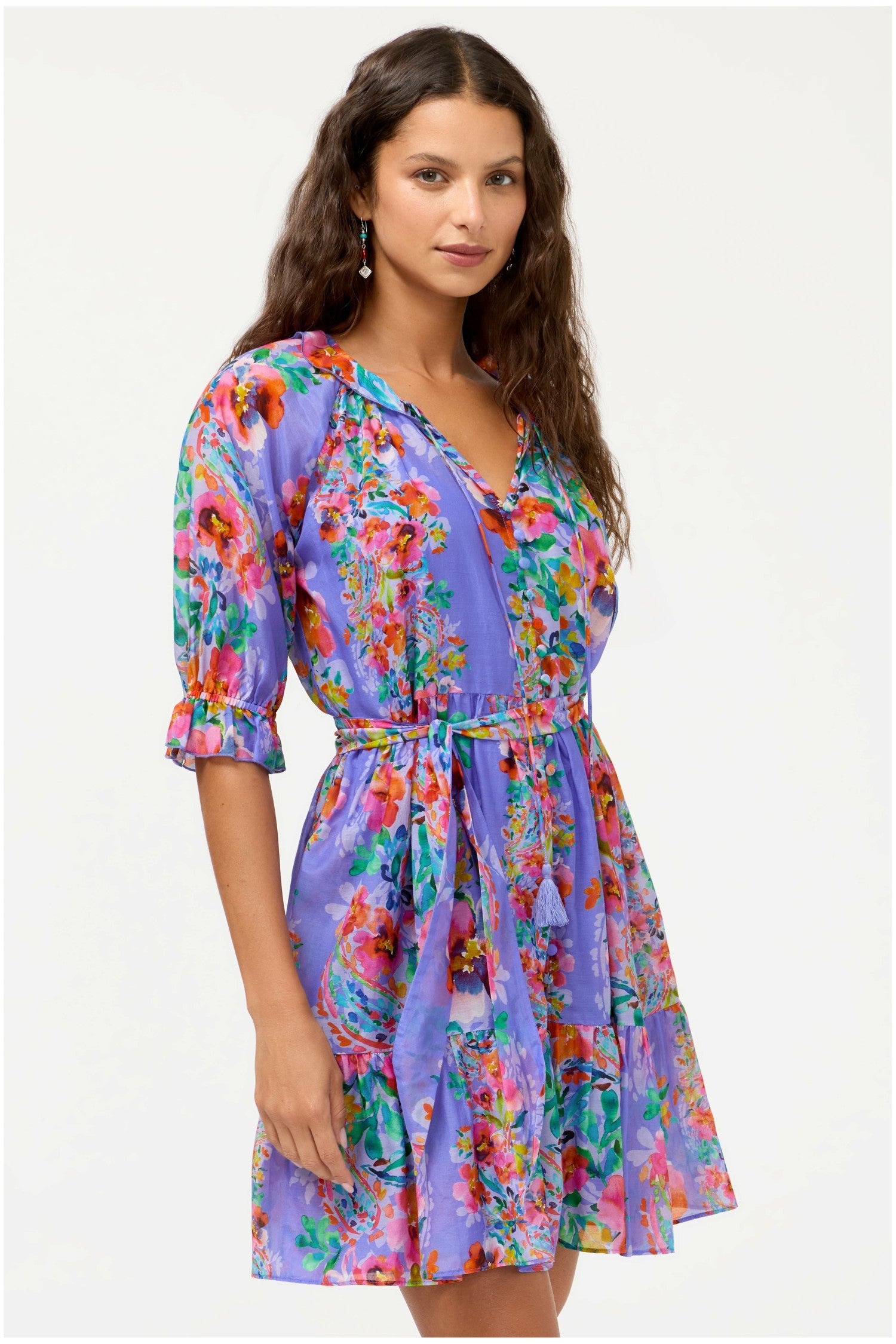 Johnny Was SUZY TIERED MINI DRESS