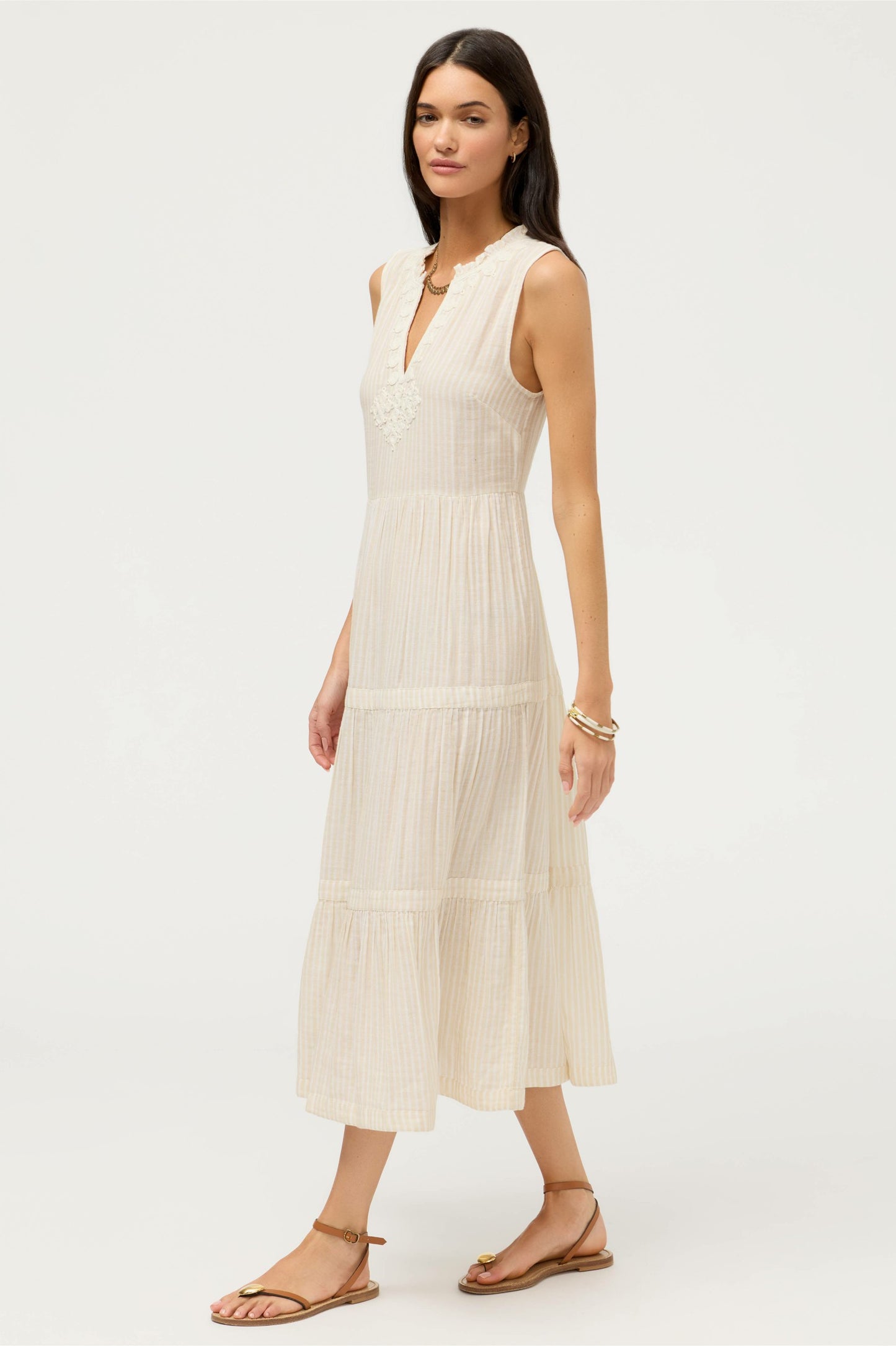 Johnny Was TIERED V-NECK MIDI