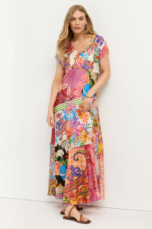 Johnny Was PATCHWORK DRESS