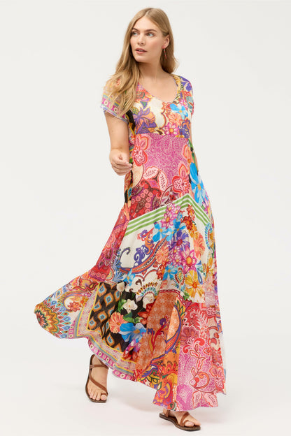 Johnny Was PATCHWORK DRESS