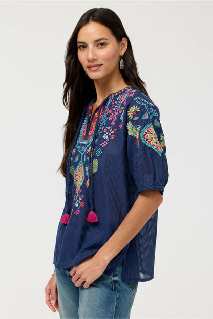 Johnny Was MARGOT SHORT SLEEVE BLOUSE