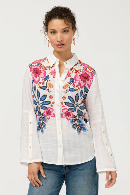 Johnny Was BUTTON DETAIL SHIRT