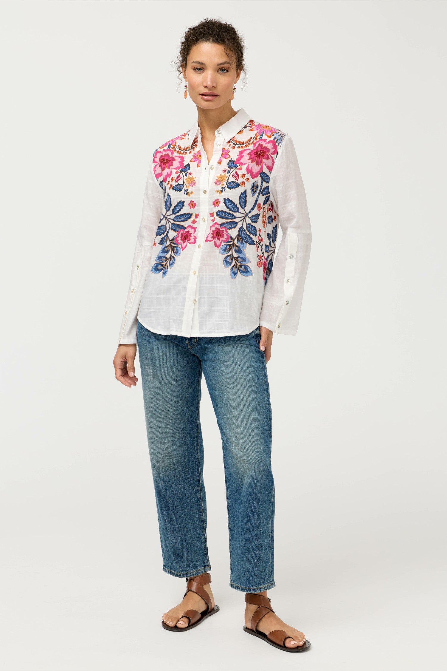 Johnny Was BUTTON DETAIL SHIRT