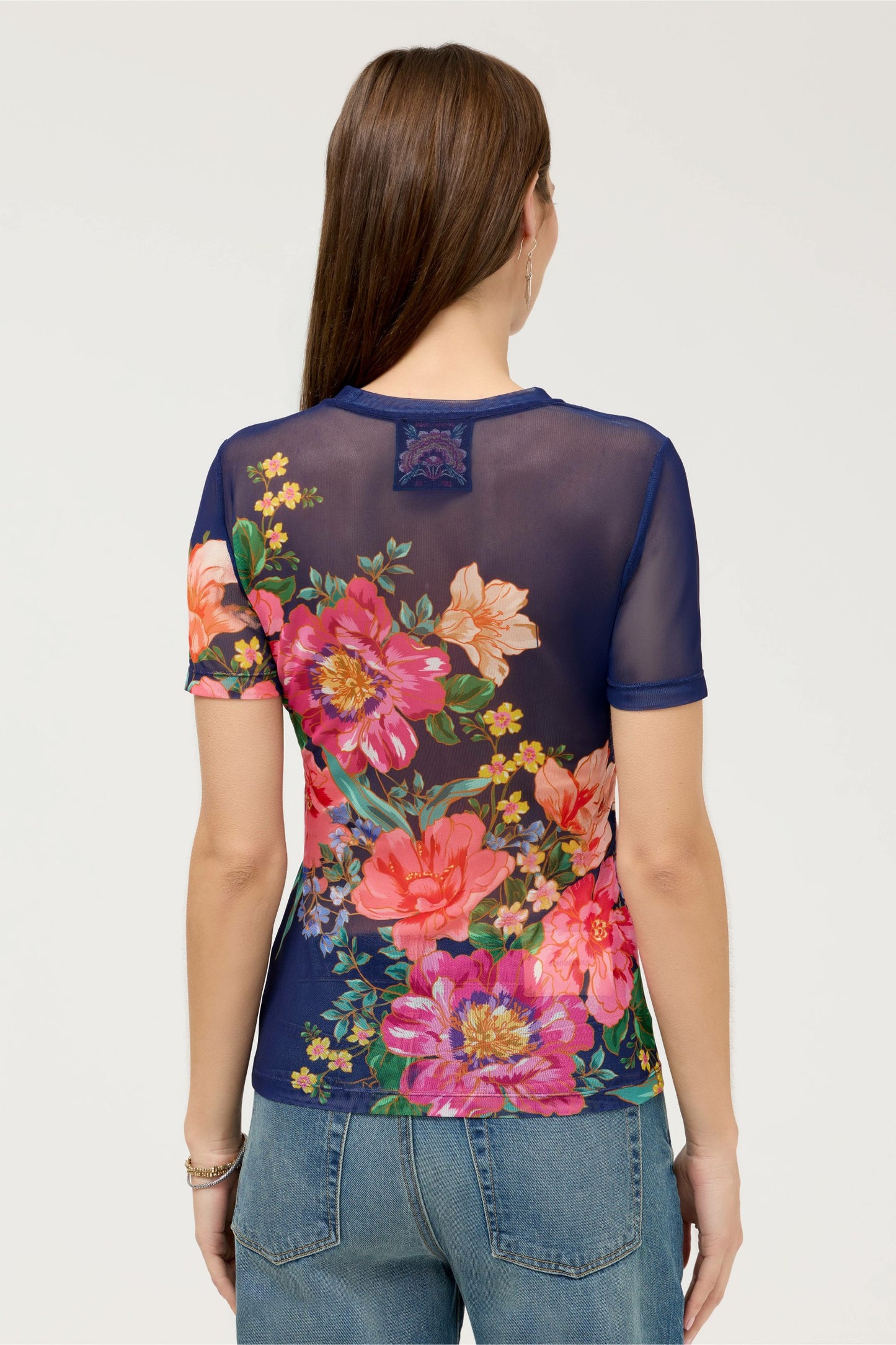 Johnny Was ELEANOR SHORT SLEEVE MESH TEE