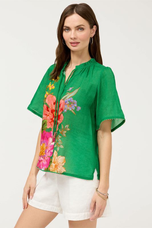 Johnny Was FLUTTER SLEEVE BLOUSE