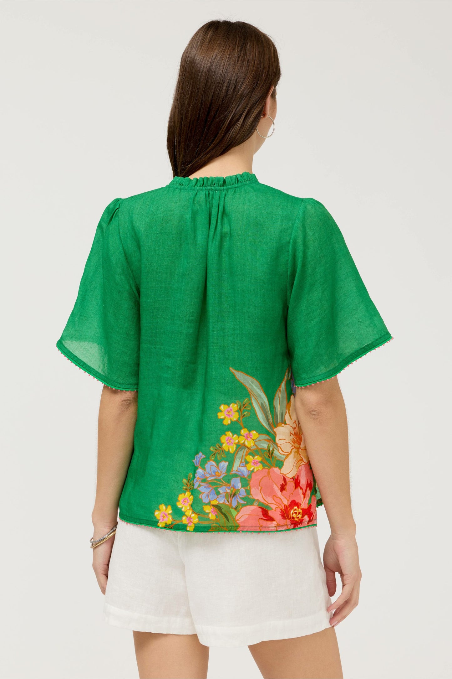 Johnny Was FLUTTER SLEEVE BLOUSE
