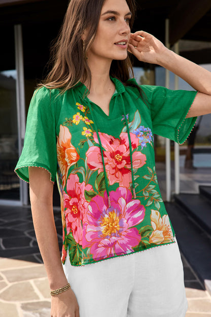 Johnny Was FLUTTER SLEEVE BLOUSE