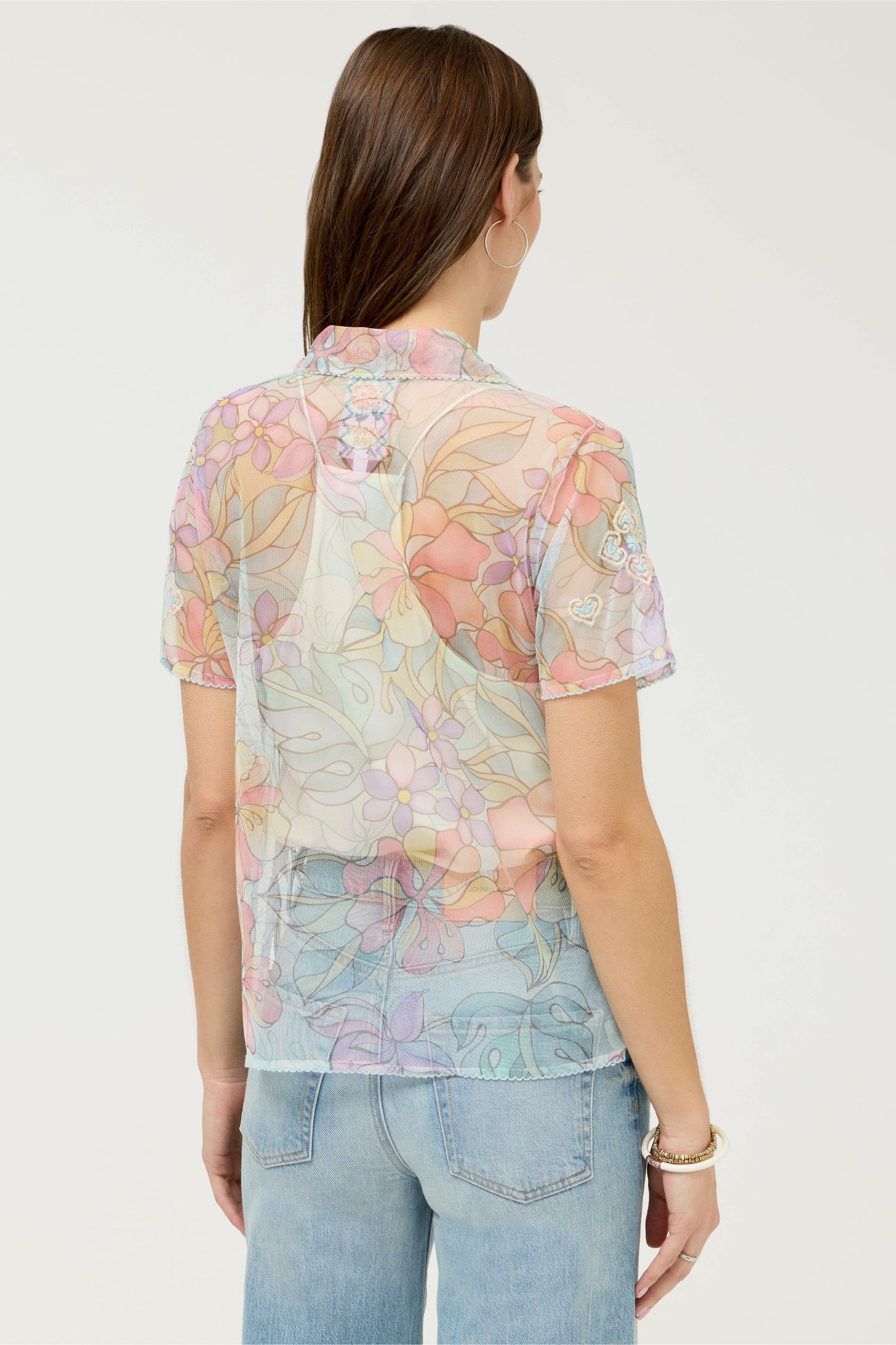 Johnny Was DELLUCI MESH CAMP SHIRT