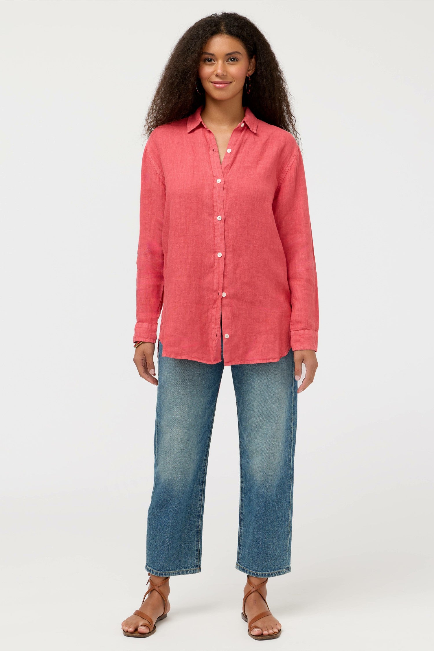 Johnny Was LINEN BUTTON DOWN SHIRT