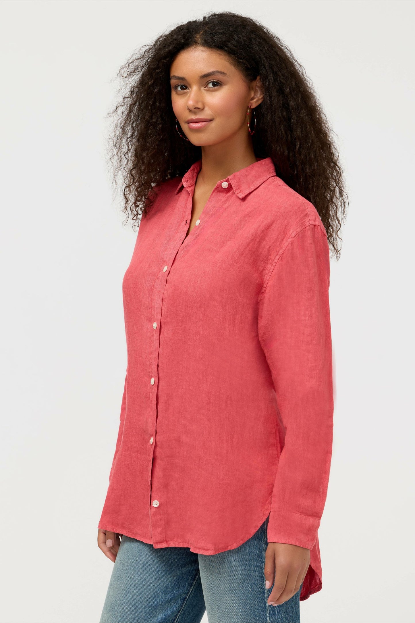 Johnny Was LINEN BUTTON DOWN SHIRT