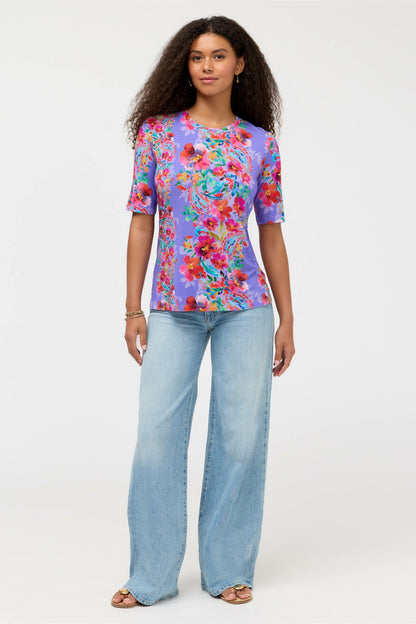 Johnny Was THE JANIE FAVORITE ELBOW SLEEVE CREW NECK SWING TEE