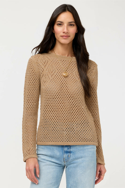 Johnny Was THE METALLIC DIAMOND KNIT PULLOVER