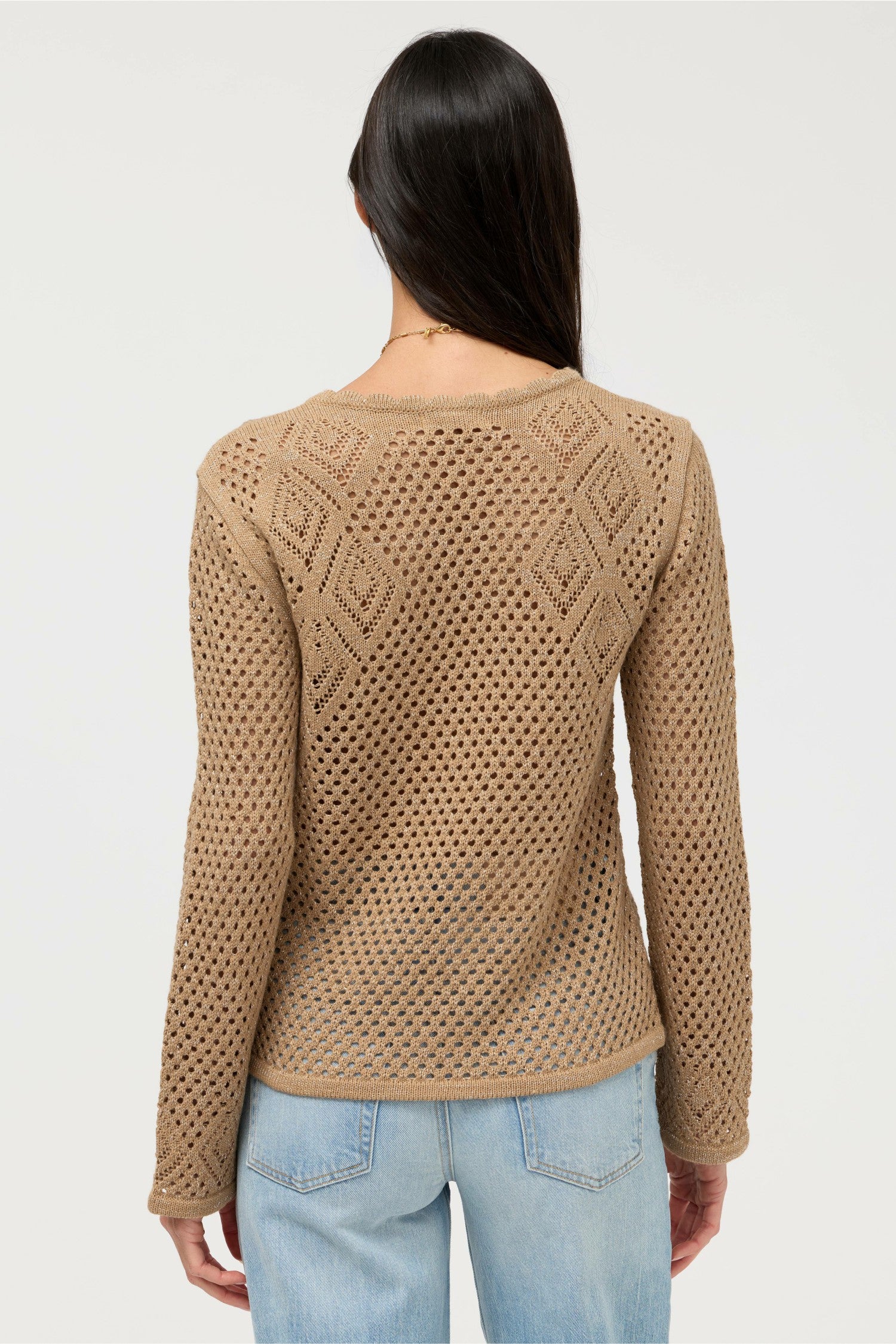 Johnny Was THE METALLIC DIAMOND KNIT PULLOVER