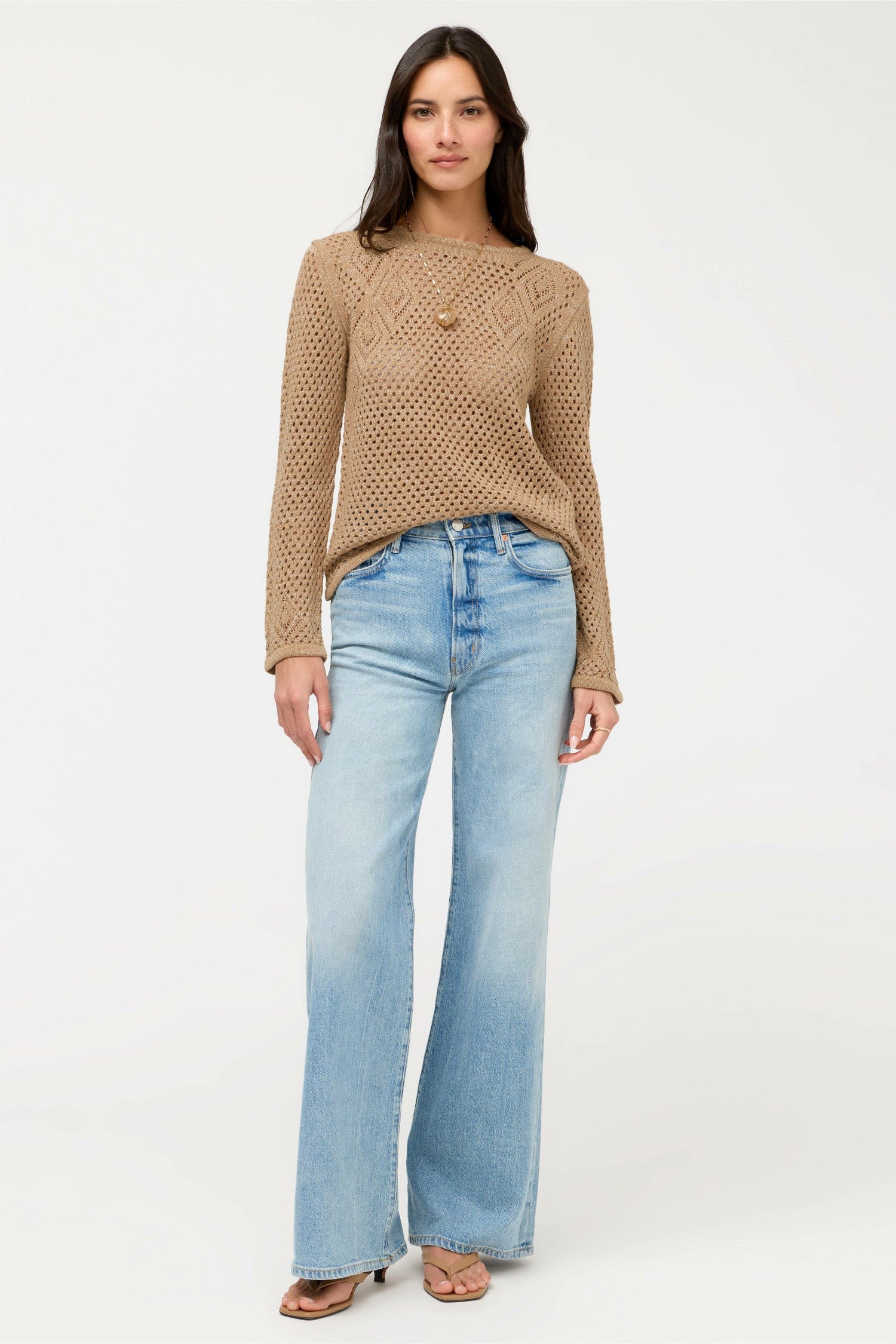 Johnny Was THE METALLIC DIAMOND KNIT PULLOVER