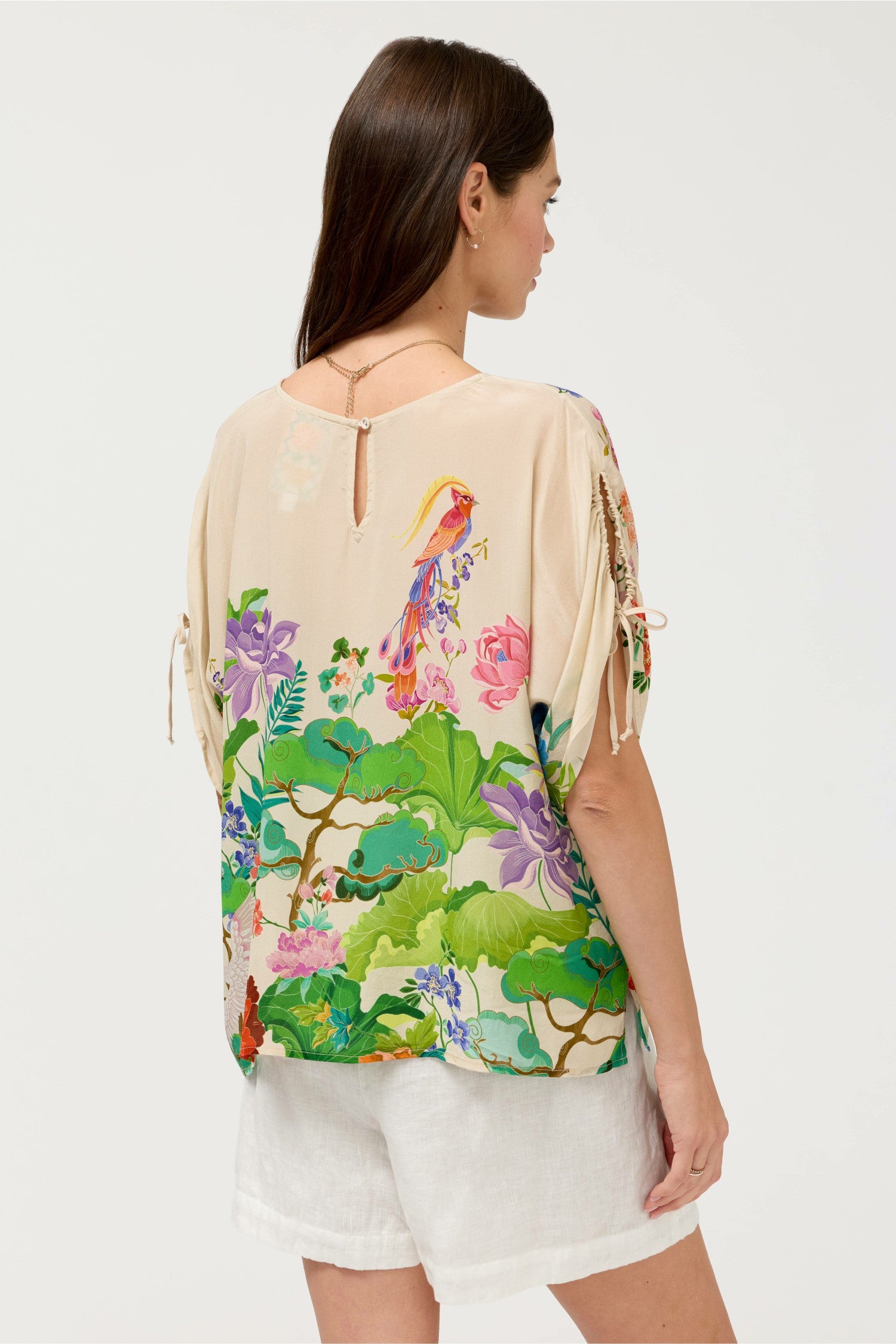 Johnny Was BLUET DRAWCORD SLEEVE BLOUSE
