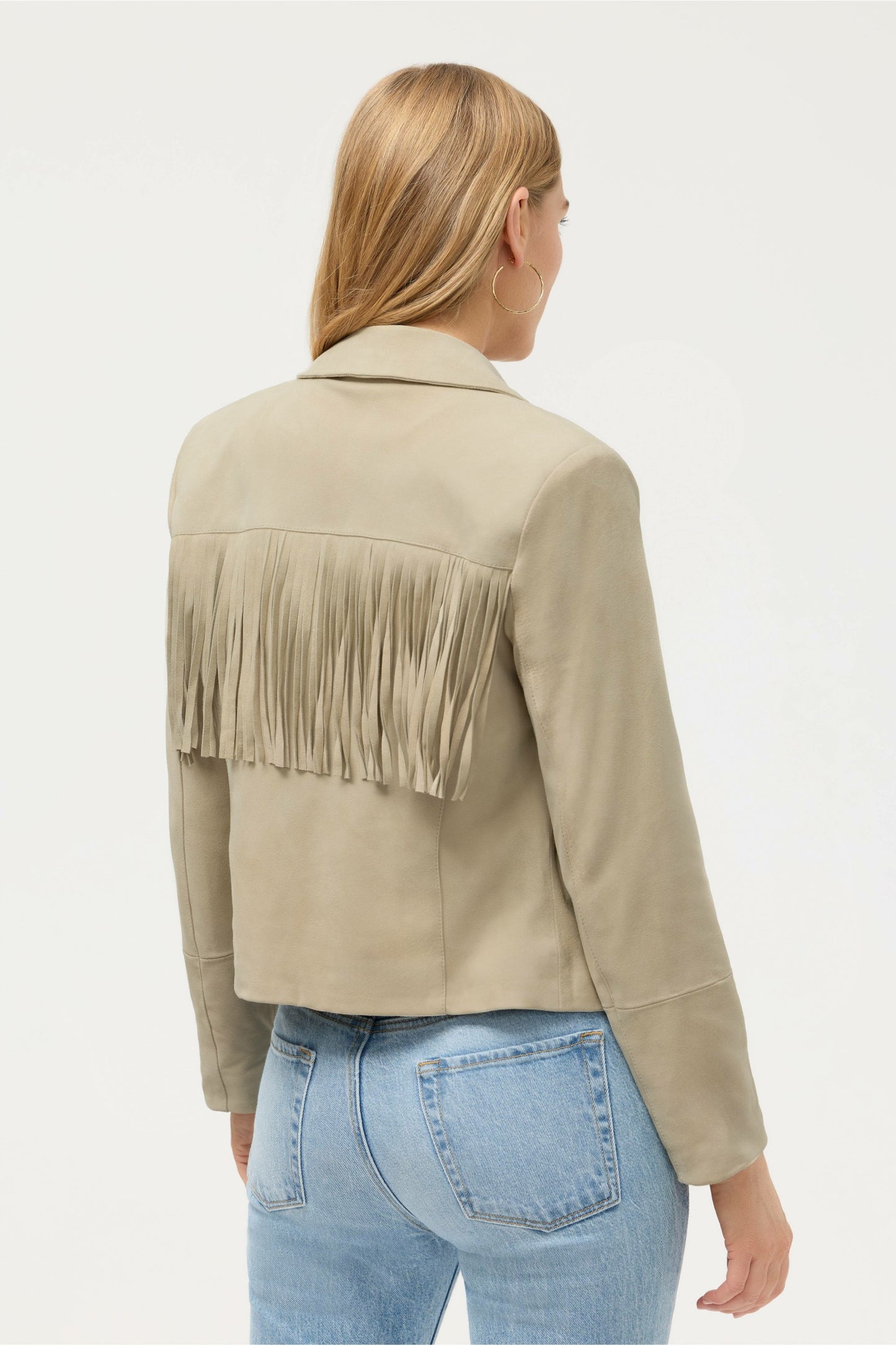 Johnny Was CROPPED FRINGE ITALIAN SUEDE JACKET