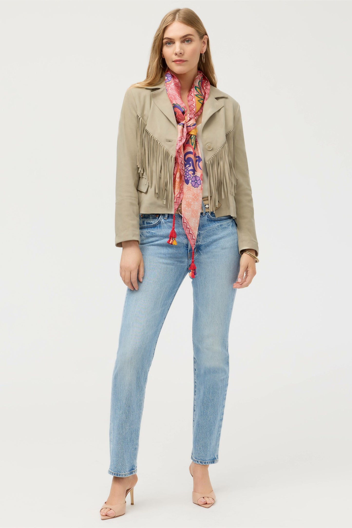 Johnny Was CROPPED FRINGE ITALIAN SUEDE JACKET