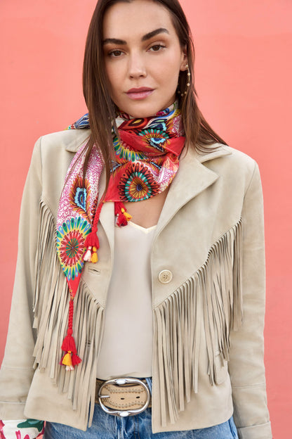 Johnny Was CROPPED FRINGE ITALIAN SUEDE JACKET