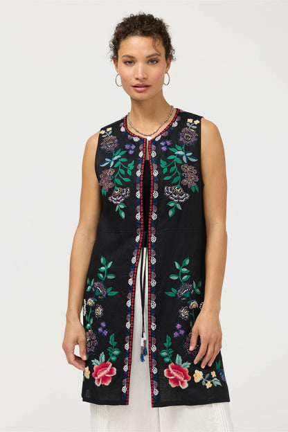 Johnny Was SLOANE LINEN VEST