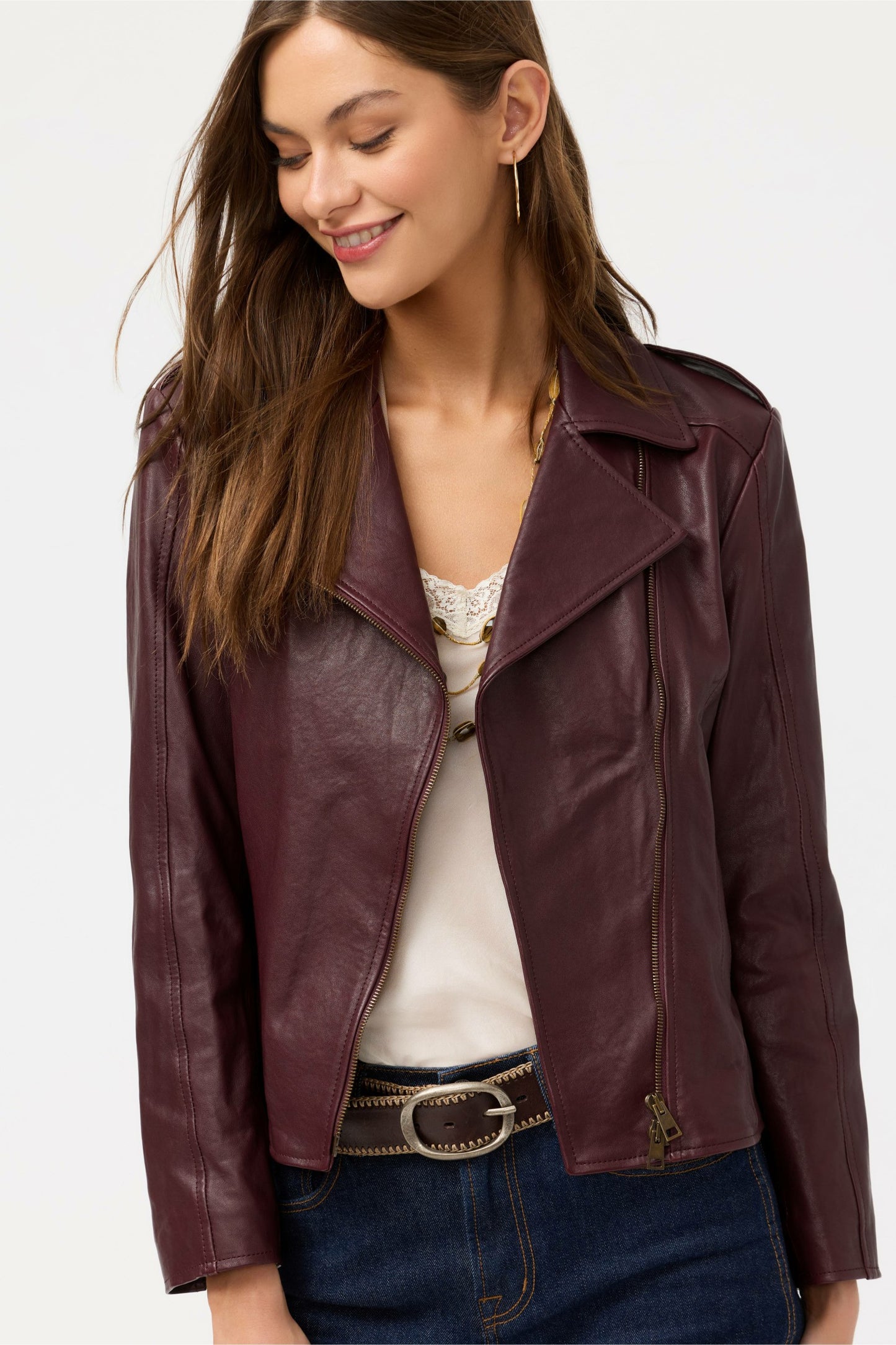 Johnny Was ITALIAN LEATHER MOTO JACKET