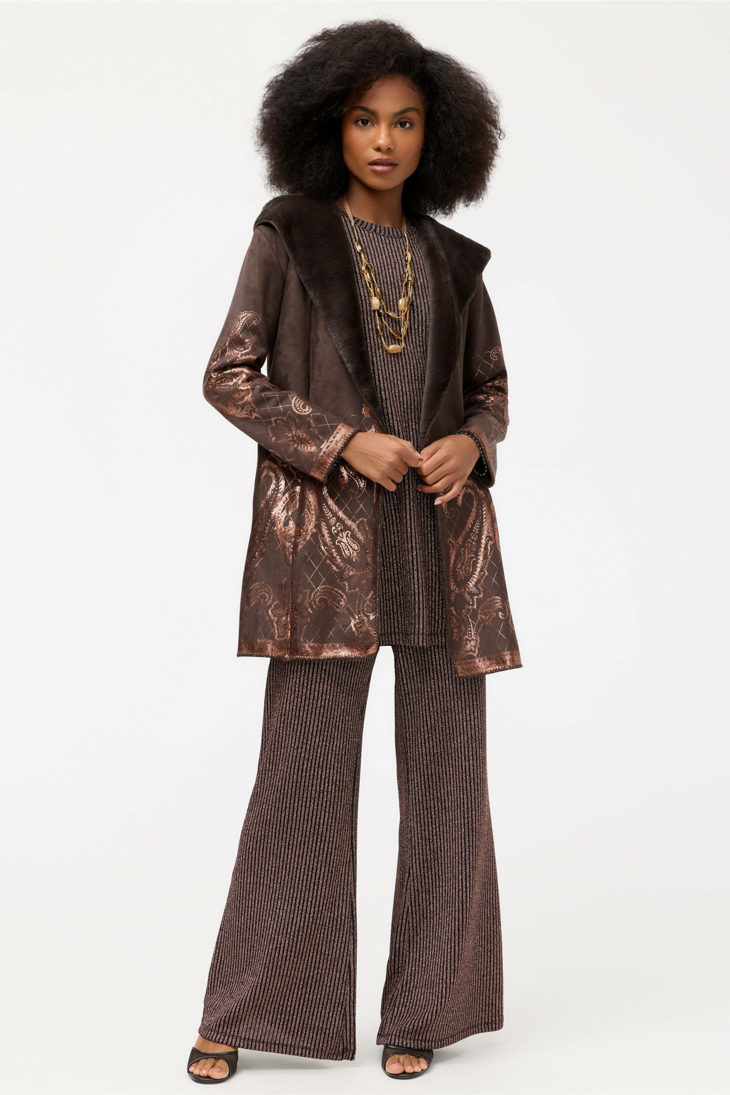 Johnny Was LASEI FAUX SUEDE FUR COAT