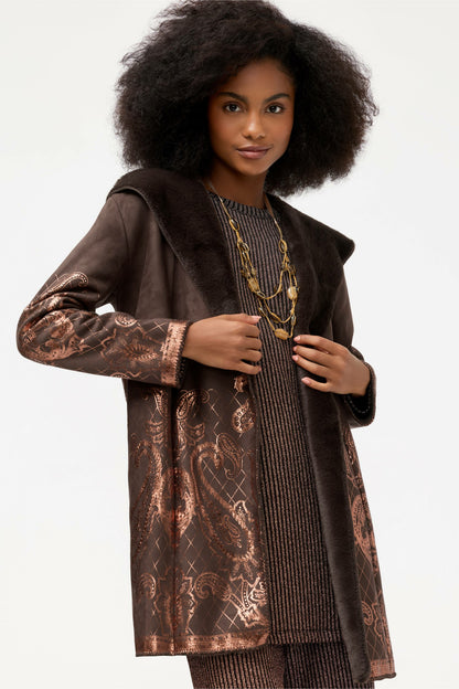 Johnny Was LASEI FAUX SUEDE FUR COAT