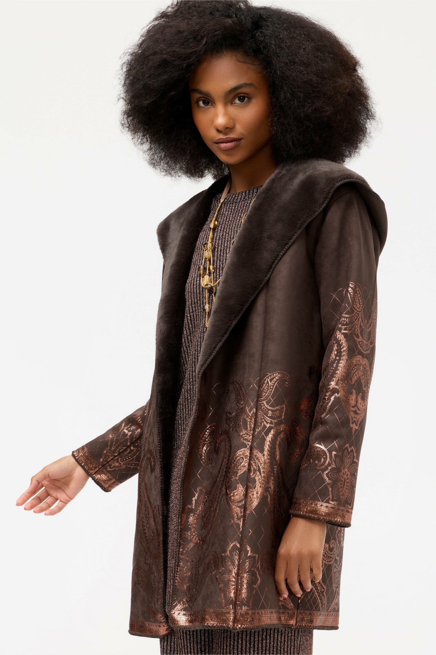 Johnny Was LASEI FAUX SUEDE FUR COAT
