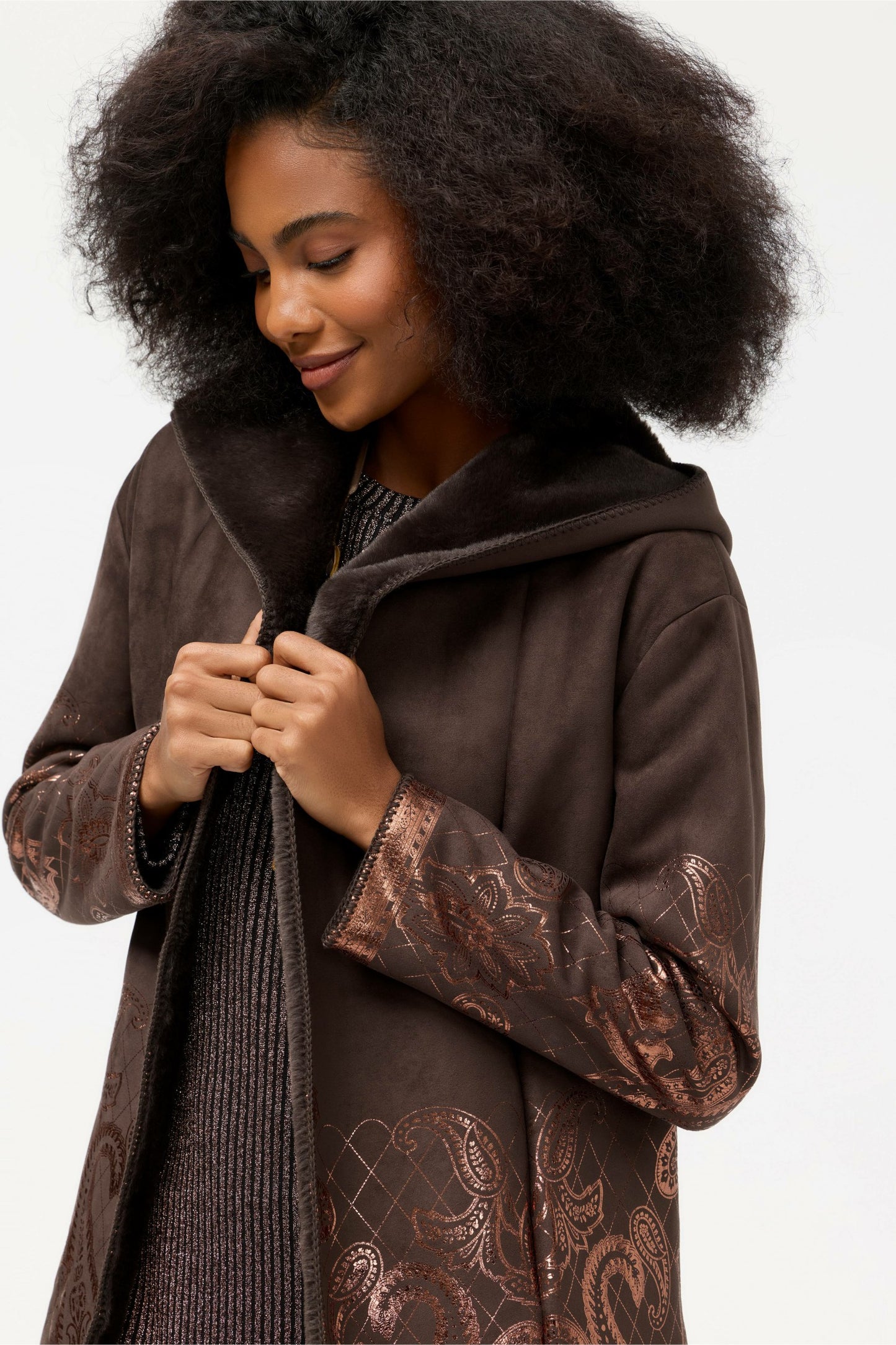 Johnny Was LASEI FAUX SUEDE FUR COAT