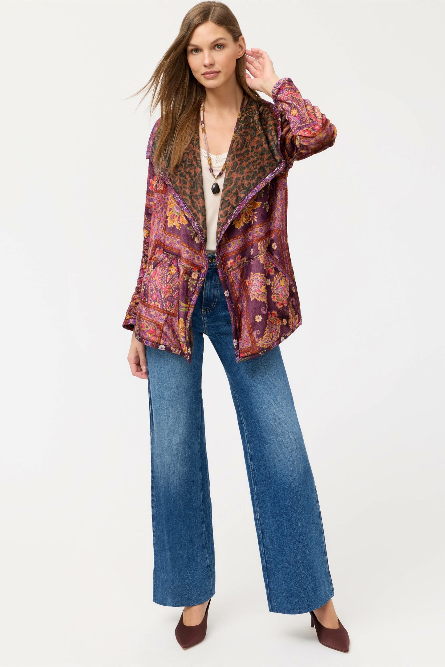 Johnny Was JOAN WRAP BINDED SHERPA JACKET