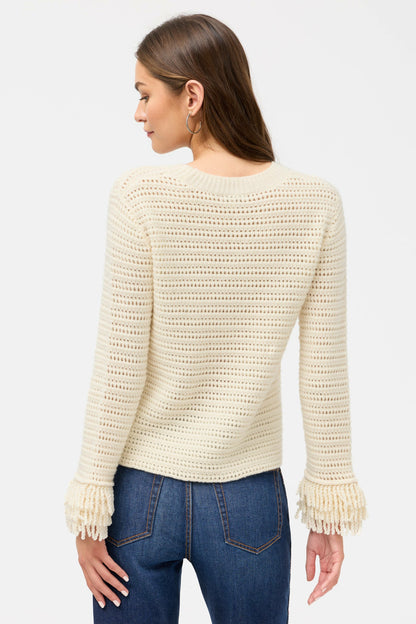 Johnny Was THE LAYERED FRINGE CREW NECK SWEATER