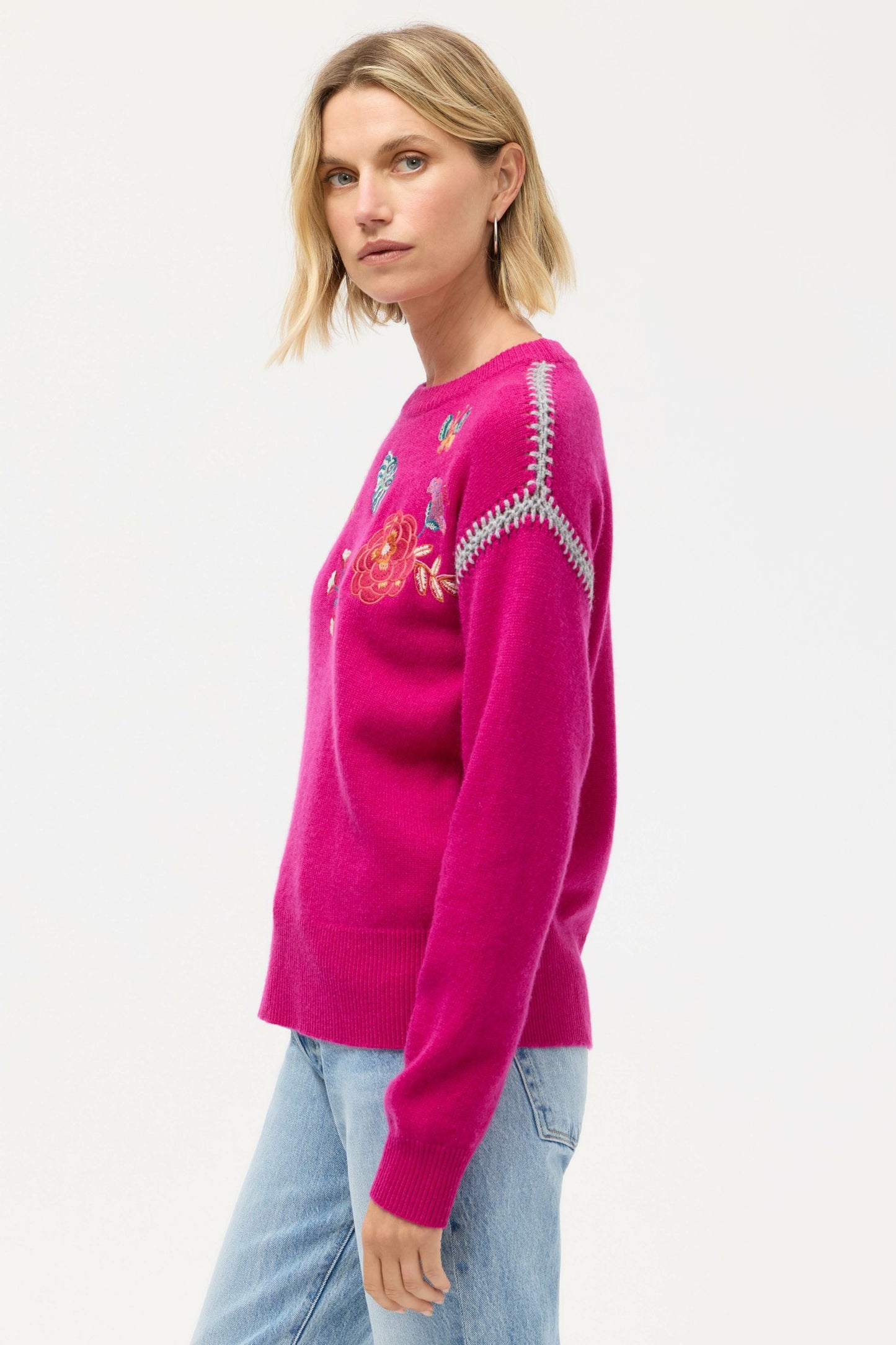 Johnny Was THE CREW NECK WHIPSTITCH PULLOVER