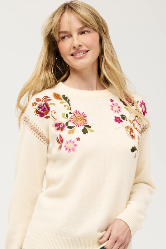 Johnny Was THE CREW NECK WHIPSTITCH PULLOVER