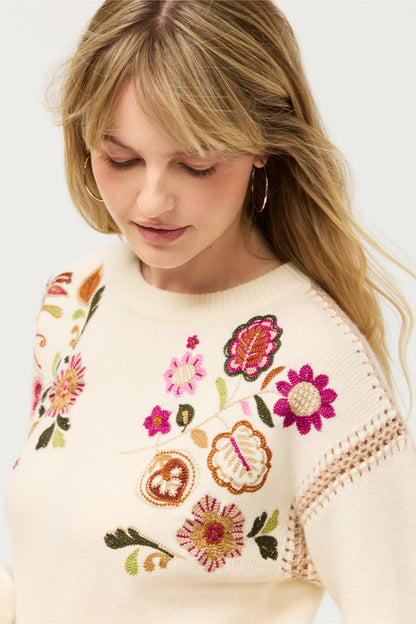 Johnny Was THE CREW NECK WHIPSTITCH PULLOVER