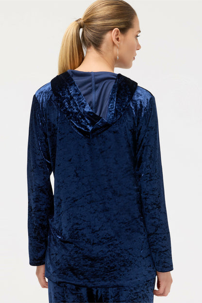 Johnny Was CRUSHED VELVET PULL ON HOODIE