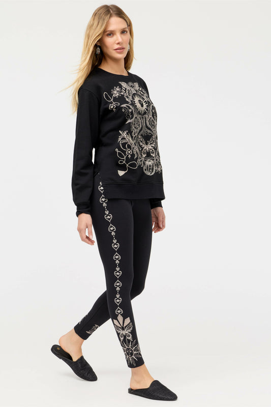 Johnny Was BEE ACTIVE EMBROIDERED LEGGING