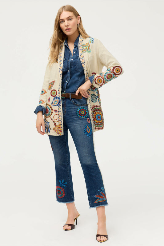 Johnny Was THE FRINGE CROPPED BABY BOOT JEAN