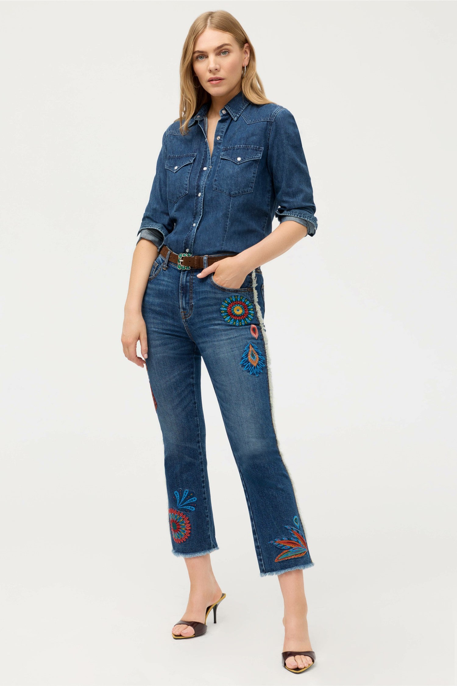 Johnny Was THE FRINGE CROPPED BABY BOOT JEAN